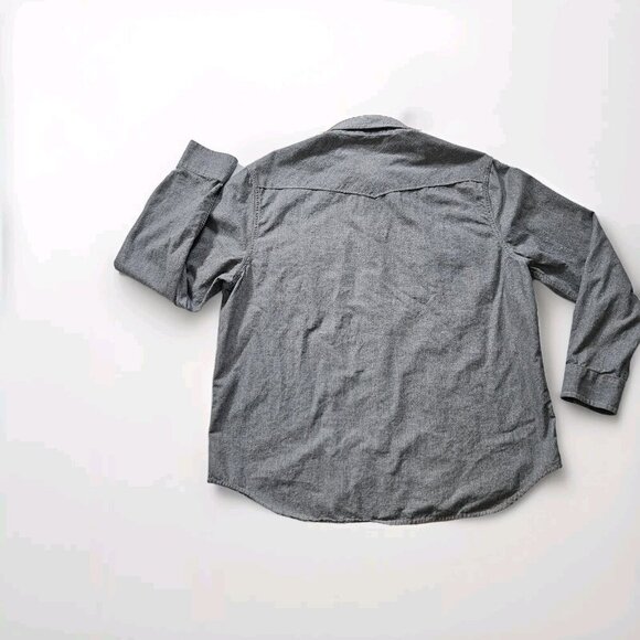 Lucky Brand Shirt Mens XXL Grey Speckle Western Pearl Snap Streetwear Rodeo Y2K - Picture 14 of 14